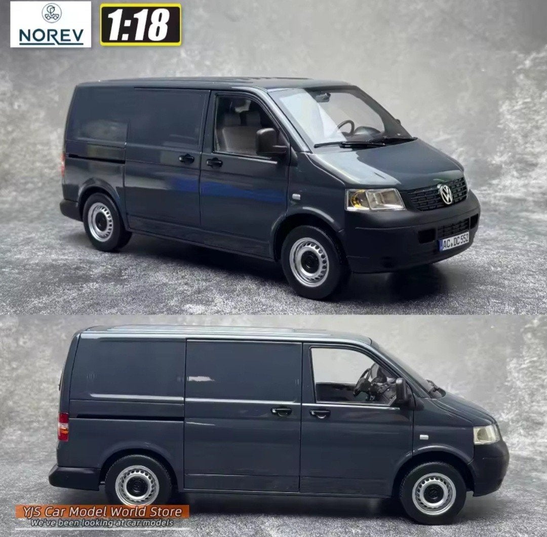 1:18 Volkswagen Transporter T5 uit 2003 Donkergrijs Norev, Ophalen of Verzenden, Nieuw, Auto, Norev