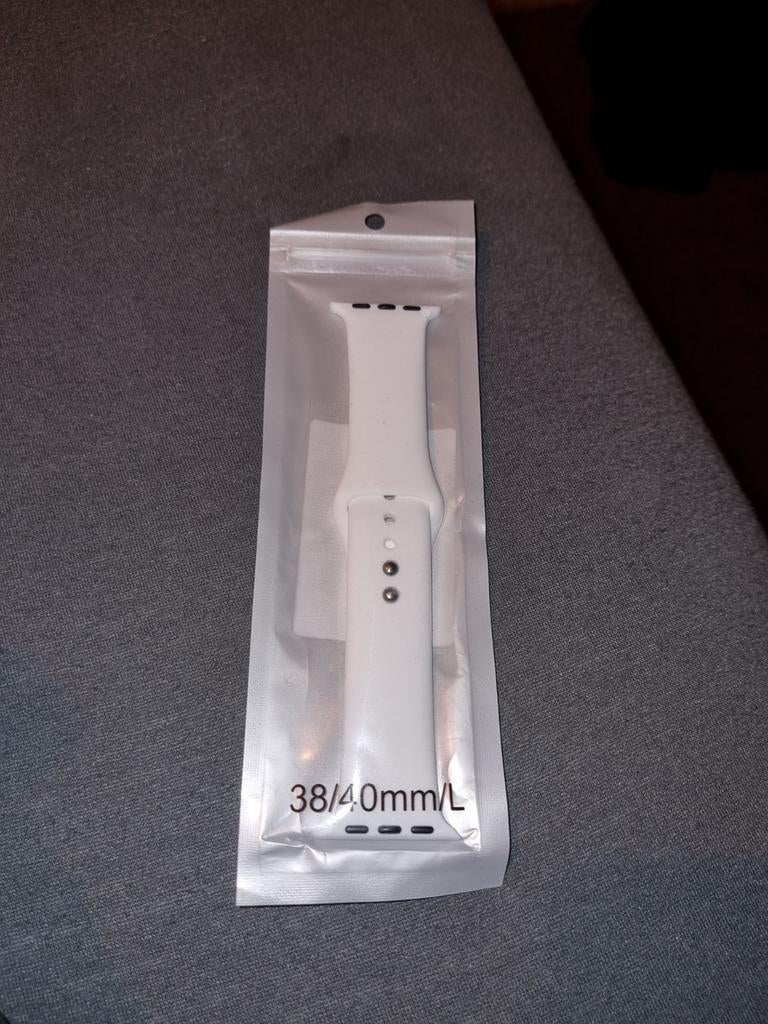 Horlogeband voor Apple Watch Wit Silicone Rubber, Ophalen of Verzenden, Wit, IOS