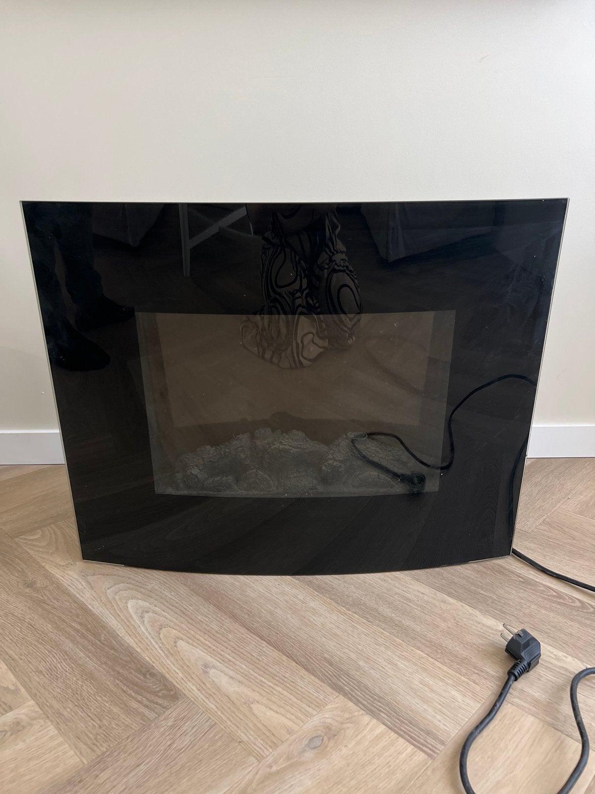 Elektrische haard met gebogen glasplaat, Ophalen of Verzenden, Gebruikt, Vrijstaande haard, Elektrische haard