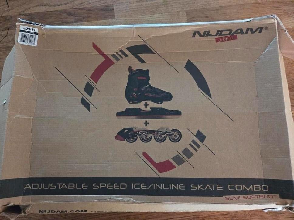 Nijdam verstelbare combi schaatsen/skeelers (29-32), Ophalen of Verzenden, IJshockeyschaatsen, Nijdam