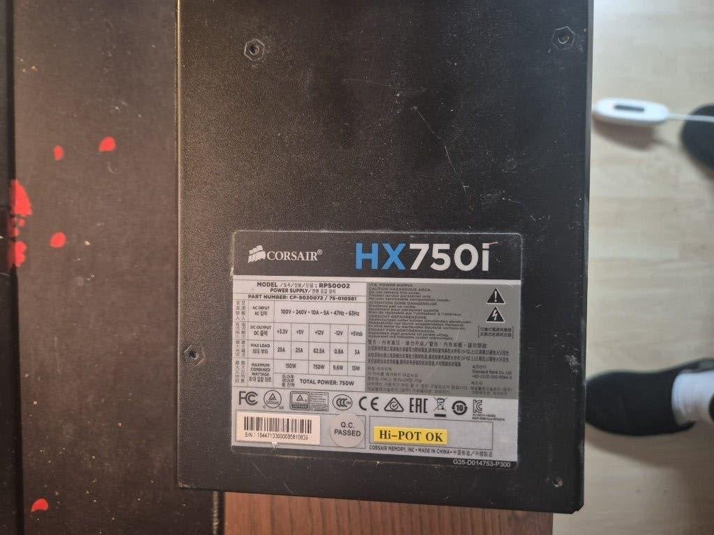 Corsair HX750i 750W 80+ Platinum voeding – volledig modulair, Computers en Software, Ophalen of Verzenden, Gebruikt