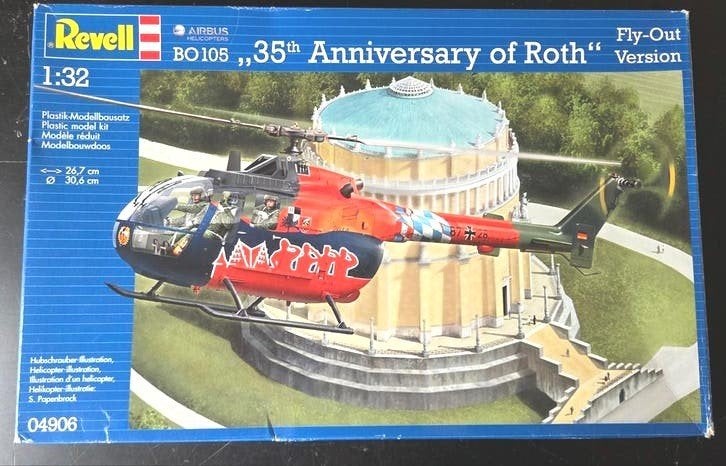 Revell BO 105 "35th Anniversary of Roth" Fly-out  1:32, Hobby en Vrije tijd, Modelbouw | Vliegtuigen en Helikopters, Ophalen of Verzenden