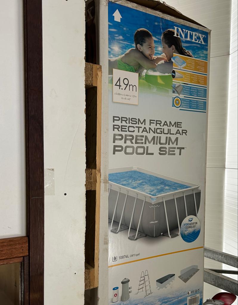Intex Prism Frame Premium Zwembad Set - 4.88m x 2.44m, Tuin en Terras, Zwembaden, Ophalen, 200 tot 300 cm, 80 tot 120 cm, Zo goed als nieuw