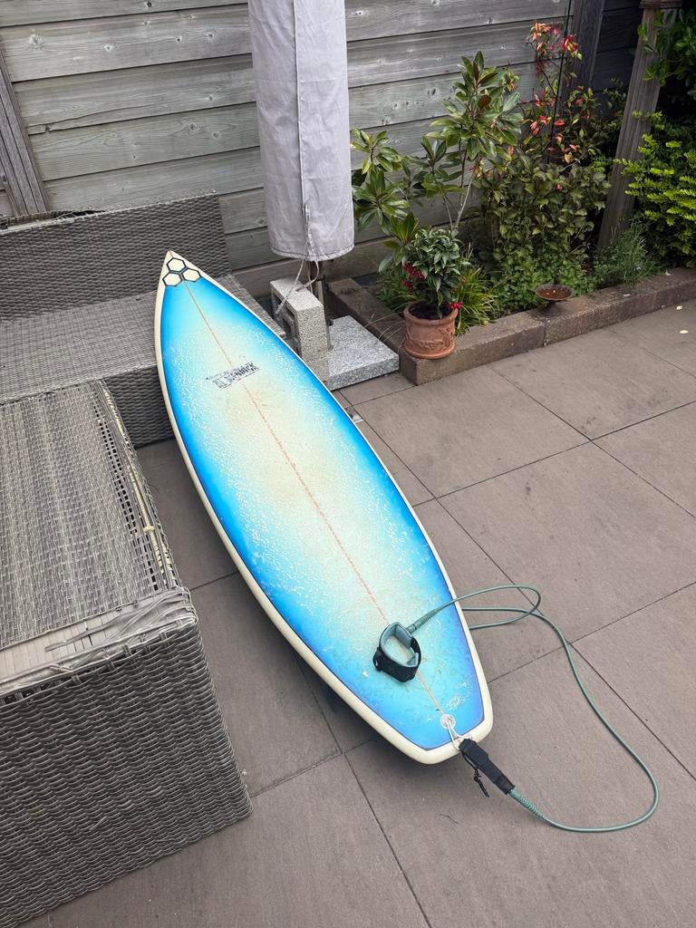 Al Merrick Shortboard 6”6 40L met Leash, vinnen en boardbag, Watersport en Boten, Golfsurfen, Ophalen, Gebruikt, Shortboard, Met koord