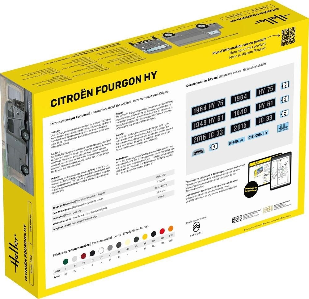 Heller: STARTER KIT Citroen Fourgon HY in 1:24, Ophalen of Verzenden, Nieuw