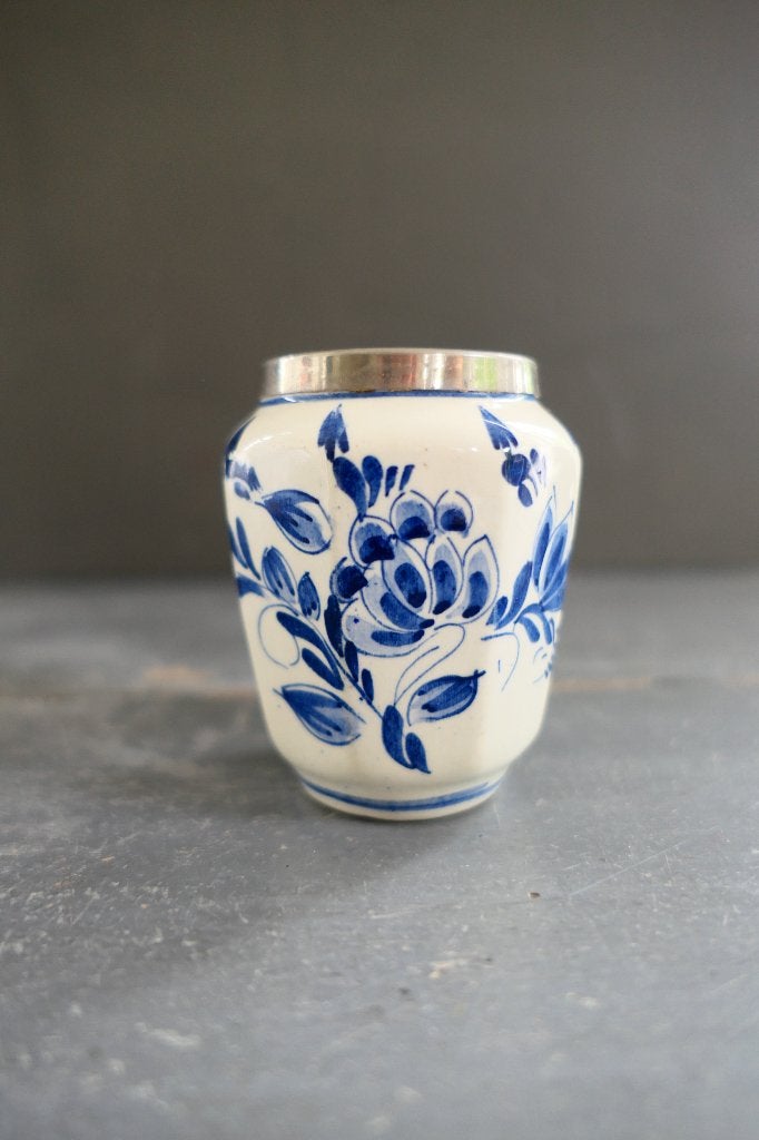 Vintage Delfts Blauw lepelvaasje achthoekig, Antiek en Kunst, Verzenden