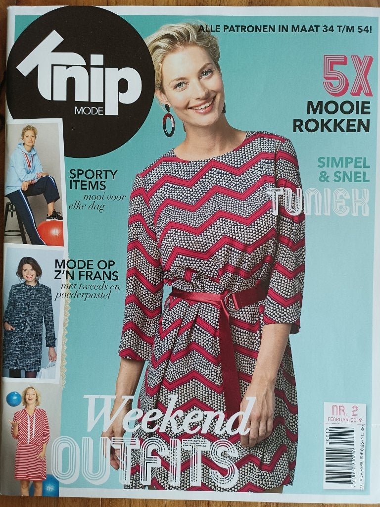 Knipmode februari 2019 met 5 x mooie rokken, Ophalen of Verzenden, Zo goed als nieuw, Vrouw, Knipmode
