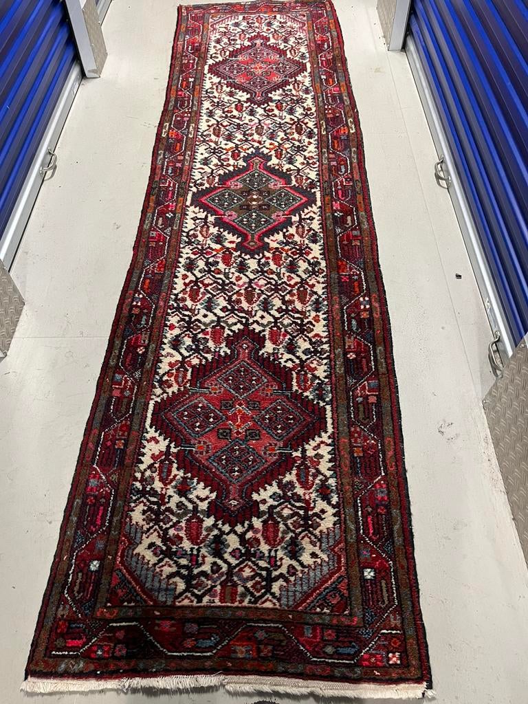 Perzisch tapijt handgemaakt Loper iran 327x86, Ophalen, Gebruikt, Crème, 200 cm of meer