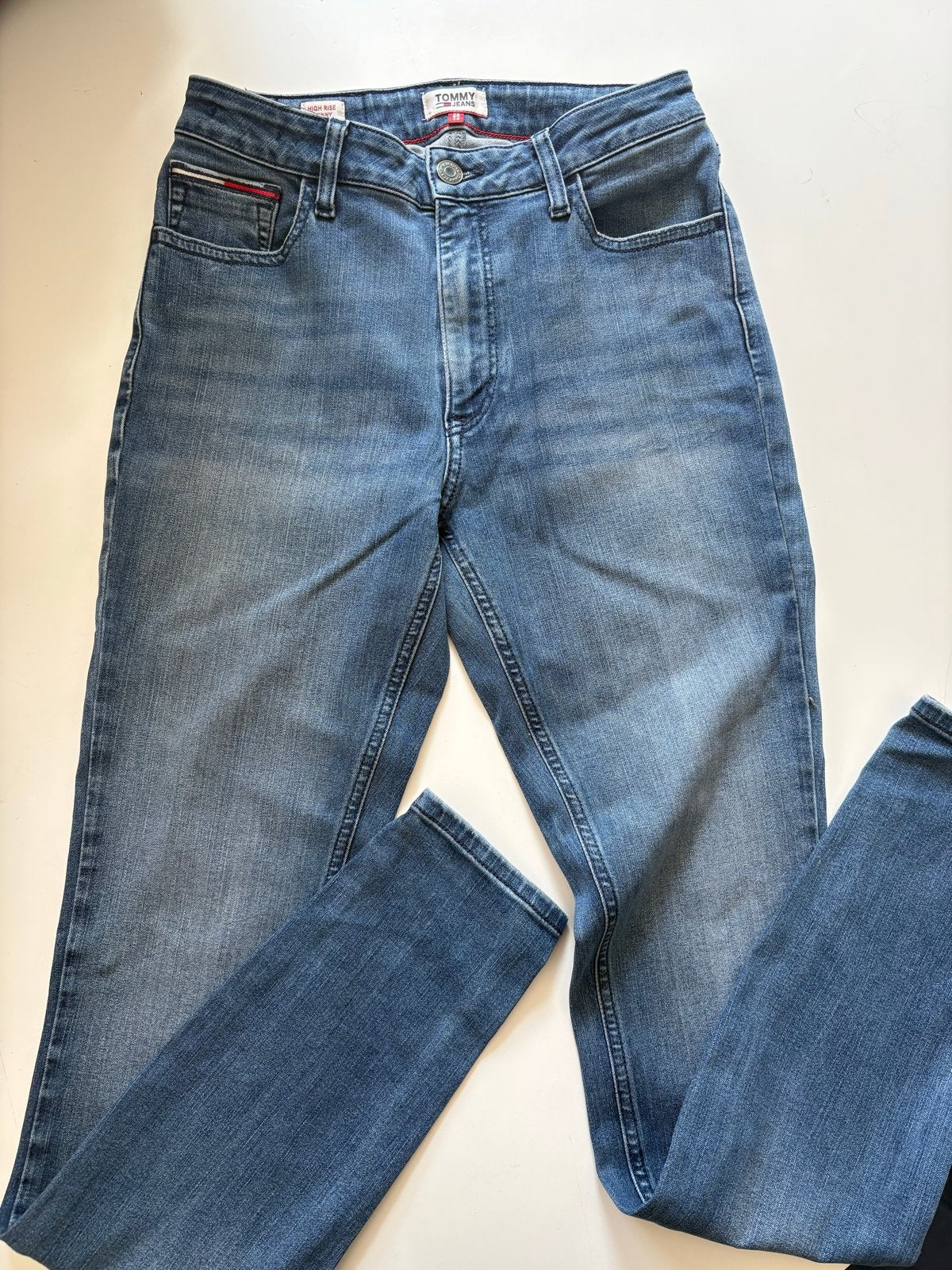 Tommy Jeans Dames Jeans - W28 L34, Ophalen of Verzenden, Zo goed als nieuw, Blauw, W28 - W29 (confectie 36)