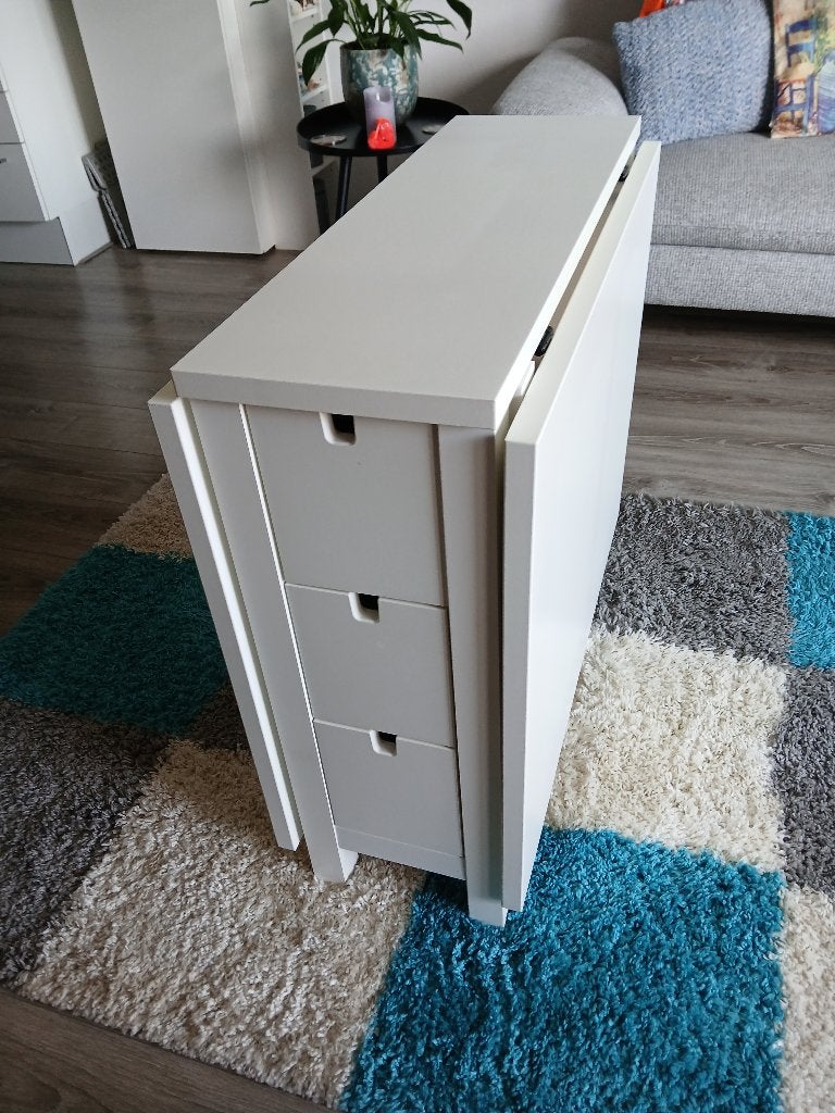 Klaptafel wit NORDEN  Ikea en vier zwarte draaibare stoelen, Huis en Inrichting, Ophalen, Zo goed als nieuw, Modern, 4 tot 6 stoelen