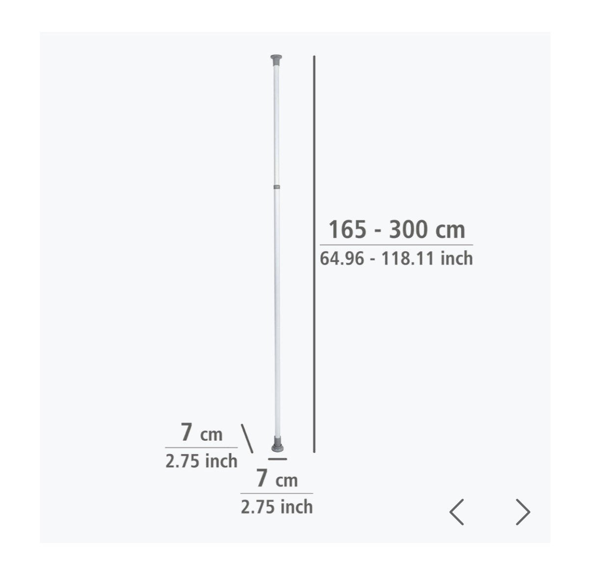 Hoofdpaal 165-300 cm WENKO telescoopstang telescooppaal, Ophalen, Nieuw, 250 mm of meer, Overige typen