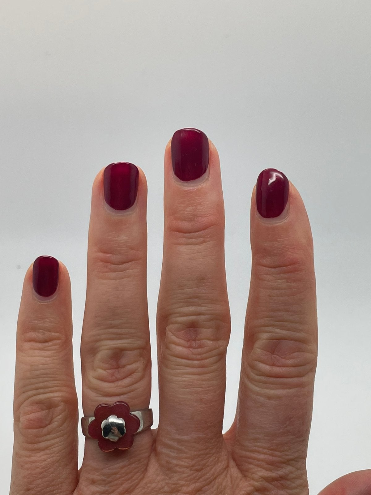 F954 Prachtige zilveren ring bloemmotief maat 16,75, Ophalen of Verzenden, Kleiner dan 17, X, Dame