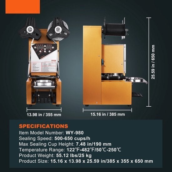 Cups Afsluitmachine – Beker Sealmachine, Corvance B.V., Verzenden, Nieuw, Corvancebol@gmail.com