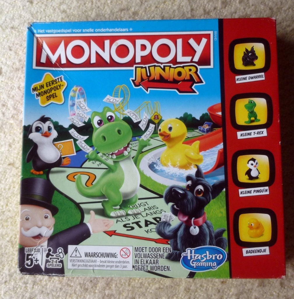 monopoly junior, mijn eerste monopolyspel - compleet, Hobby en Vrije tijd, Gezelschapsspellen | Bordspellen, Een of twee spelers