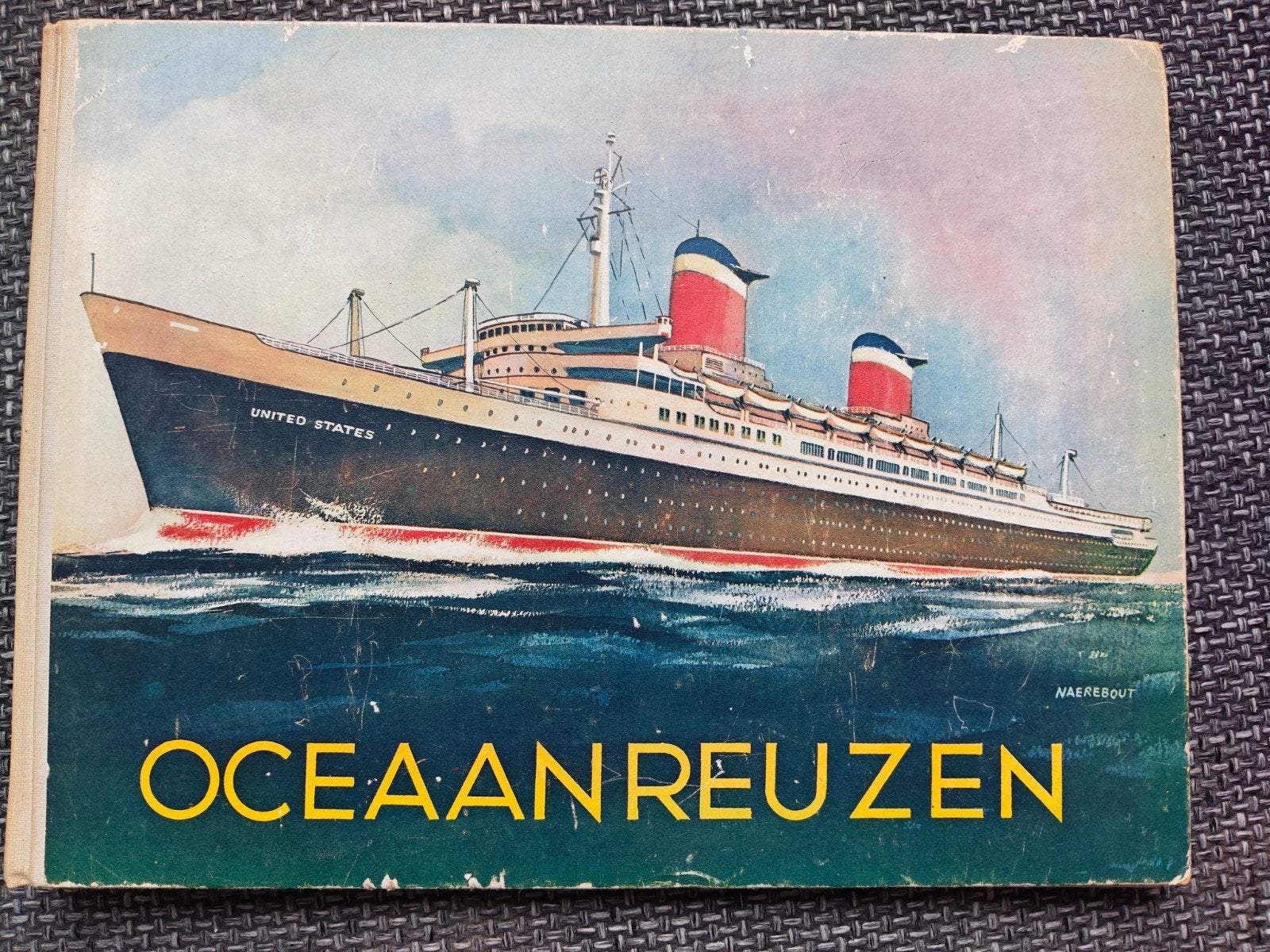 Oceaanreuzen - Plaatjesalbum historische schepen 1958, Boeken, Verzenden, Gelezen, GJ Frans Naerebout, Plaatjesalbum