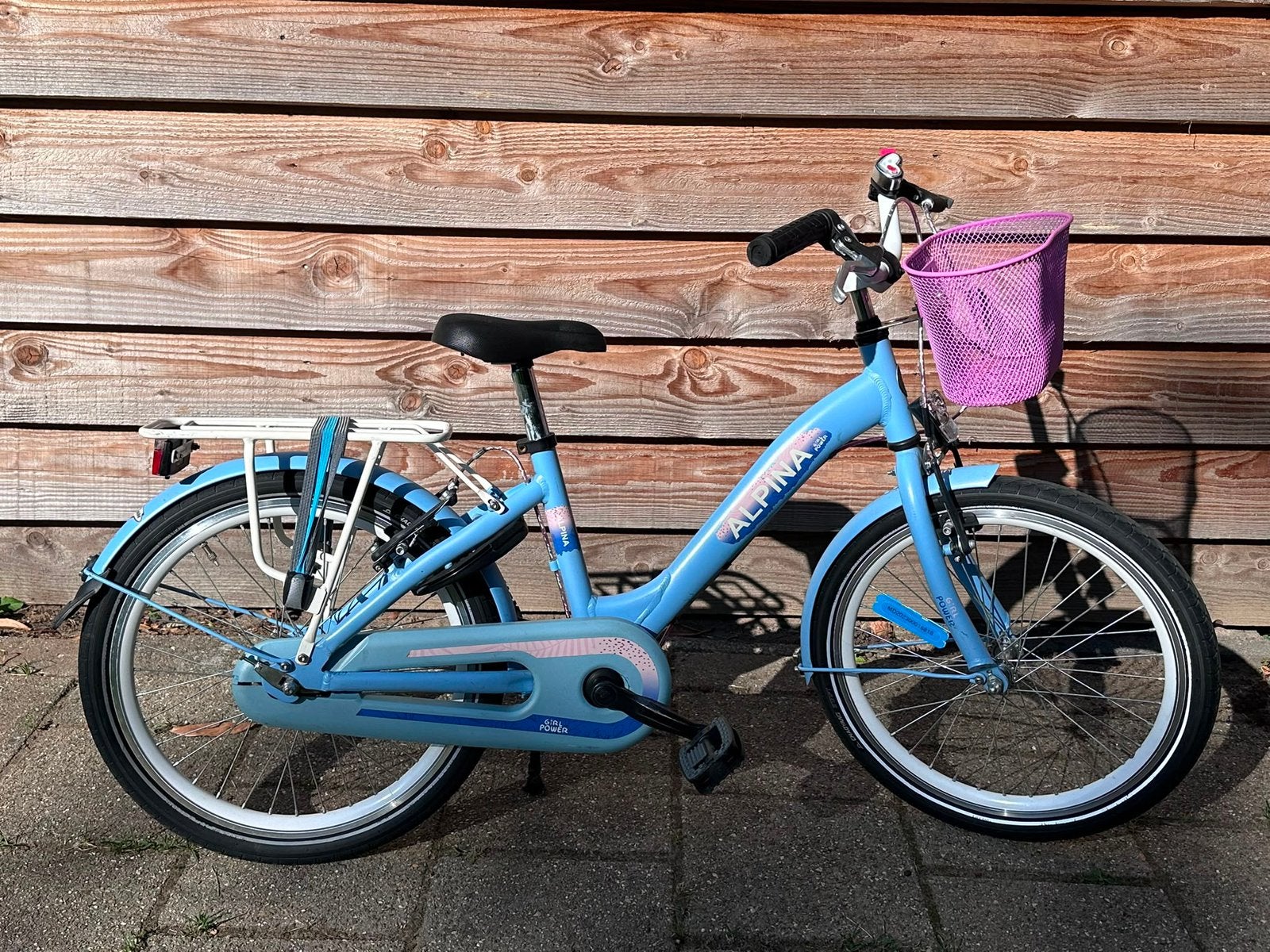Leuke ALPINA Girl Power kinderfiets met AXA slot, Ophalen, Gebruikt, Velgrem, 16 tot 20 inch