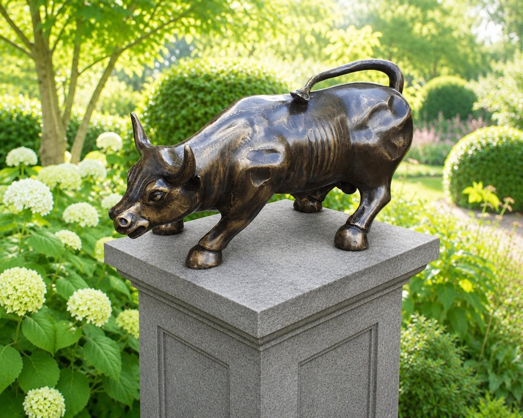 STIER / WALL STREET STIER / BRONS / 37 CM LANG, Dierenbeeld, Nieuw, Info@huisentuindecoratiemarie.nl, Huis en tuin decoratie marie