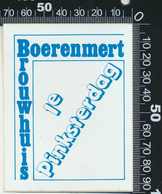 Sticker: Boerenmert Brouwhuis, Ophalen of Verzenden, Zo goed als nieuw, Bedrijf of Vereniging