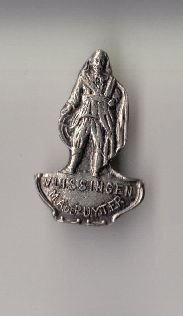 Vlissingen Michiel de Ruyter broche, Verzamelen, Gebruikt, Niet vindbaar, Niet vindbaar, Speldje of Pin