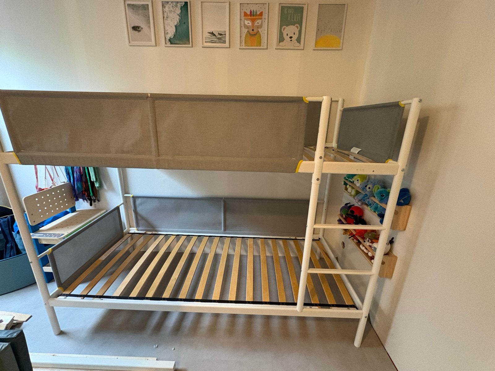 IKEA VITVAL Stapelbed 90x200 cm - Wit/Lichtgrijs, 90 cm, 160 tot 180 cm, Tweepersoons, Ophalen of Verzenden