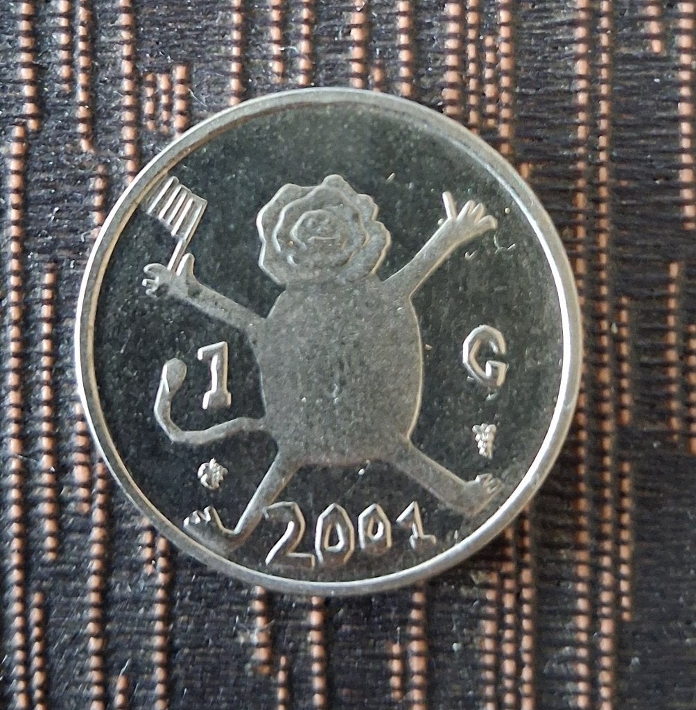 Laatste gulden munt 2001, Postzegels en Munten, Munten | Nederland, Ophalen of Verzenden, Koningin Beatrix, 1 gulden, Losse munt