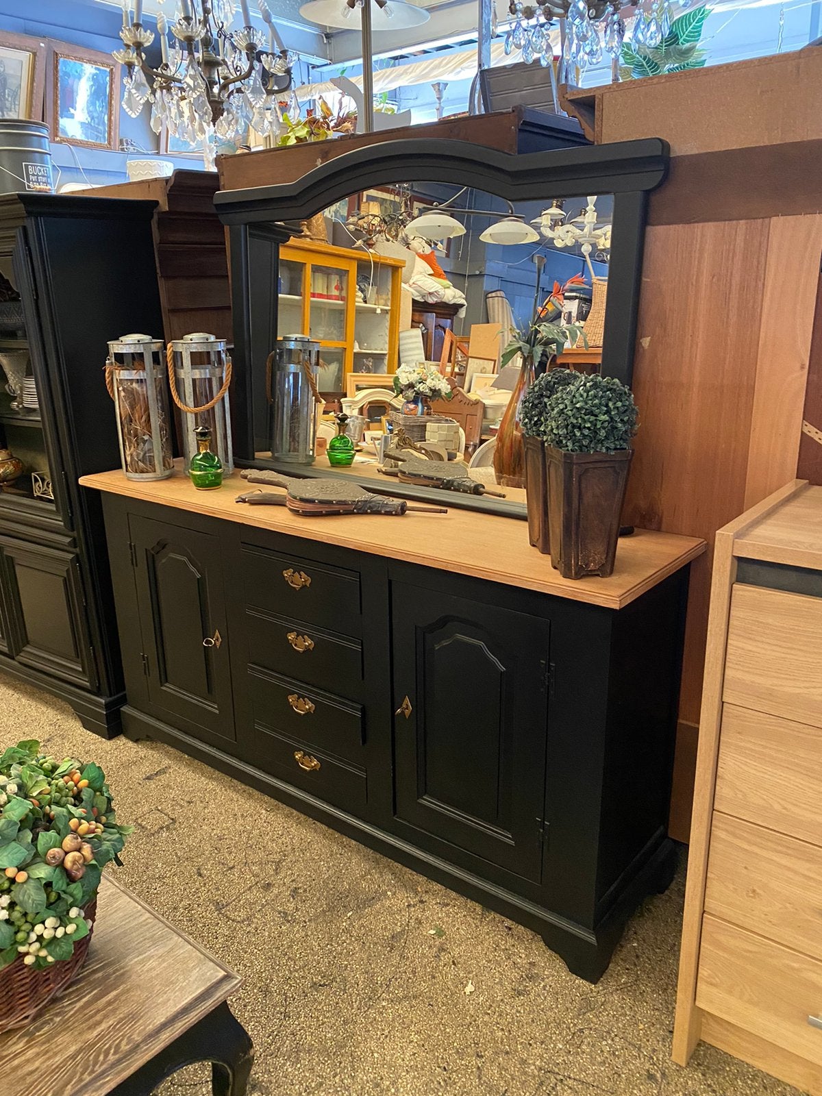 Prachtig industrie style mar zwart dressoir, Huis en Inrichting, Ophalen of Verzenden, Zo goed als nieuw, 25 tot 50 cm, 150 tot 200 cm