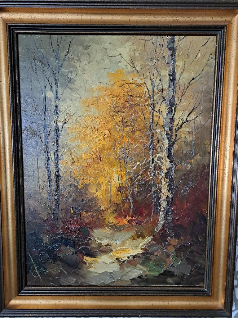 Olieverfschilderij Bosaangezicht  J.H.H. Bévort (John), Ophalen