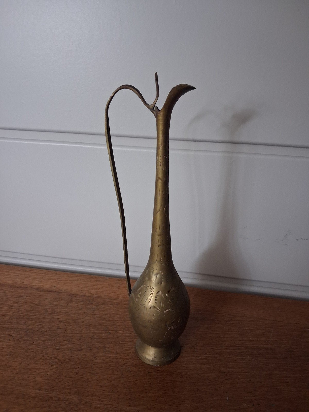 Vintage messing vaasje/kan uit India, handgegraveerd, Ophalen of Verzenden