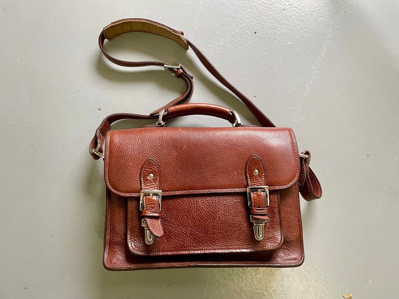 Ona vintage leren fototas, Overige merken, Gebruikt, Schoudertas, Bruin