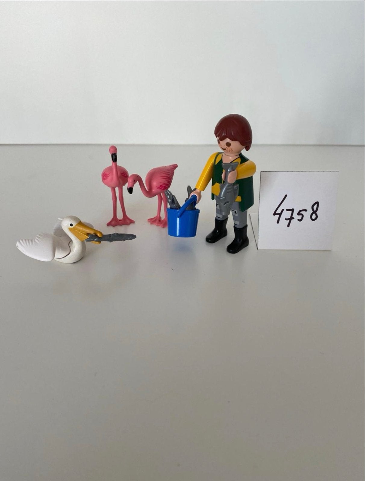 Playmobil 4758 Flamingo's met verzorger en pelikaan, Gebruikt, Complete set, Ophalen of Verzenden, Figuren