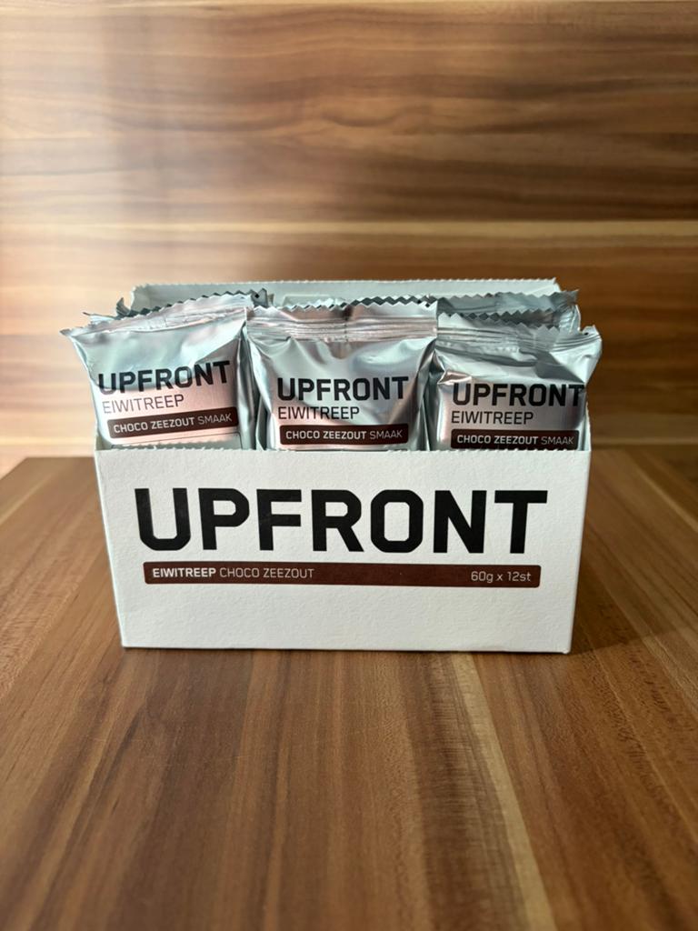Upfront Eiwitreep Choco Zeezout Doosje (12 stuks), Ophalen of Verzenden, Nieuw, Overige typen