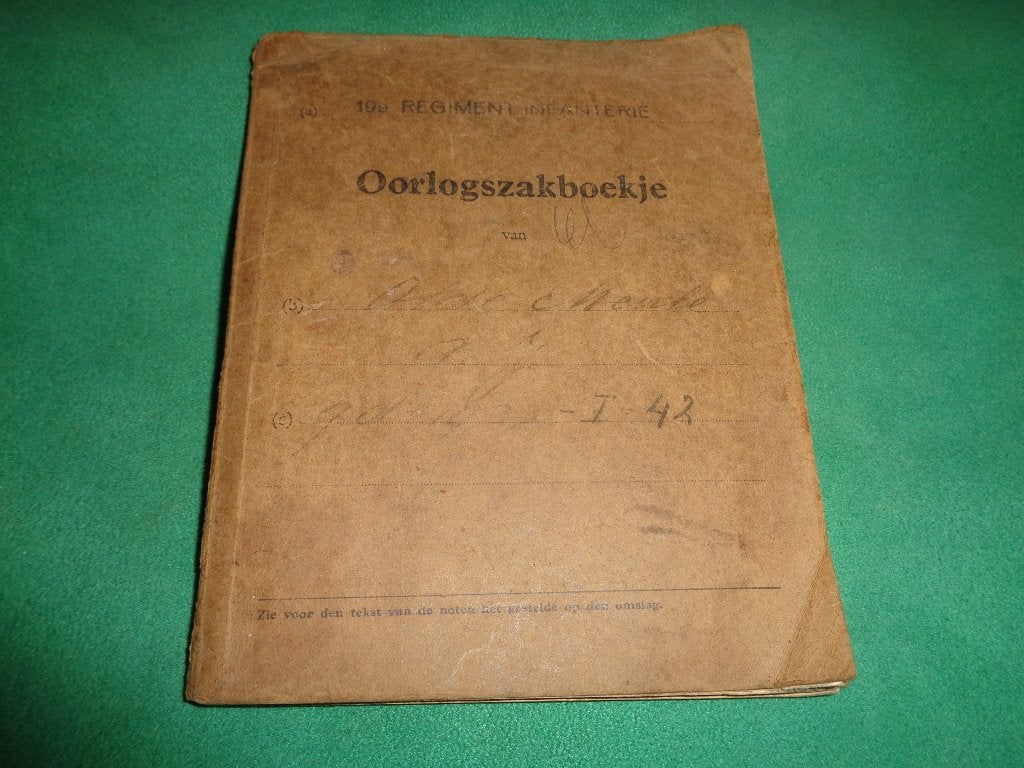 oorlogszakboekje mobilisatie 19 RI soldaat leger oorlog wo2, Verzenden, Landmacht, Nederland, Overige typen