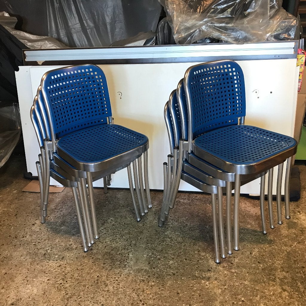 11 Depadova De Padova Silver chair stoel blauw design modern, Blauw, Ophalen of Verzenden, Nvt, Eén