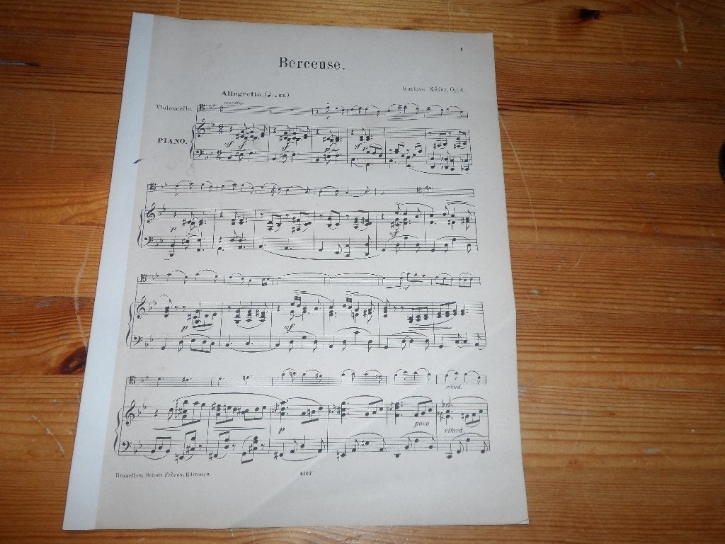 Berceuse op. 4 - Gustave kefer, Gebruikt, Klassiek, Ophalen of Verzenden, Artiest of Componist