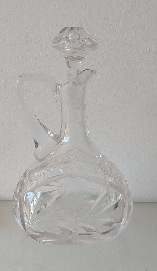 karaf lood kristal met bloem motief, volgnr 7, Antiek en Kunst, Ophalen of Verzenden