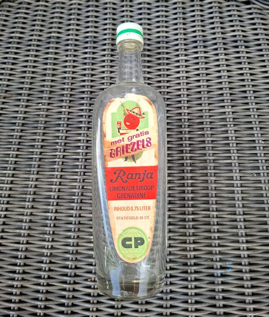 Oude CP Ranja limonade grenadine fles, Ophalen of Verzenden, Gebruikt, Verpakking
