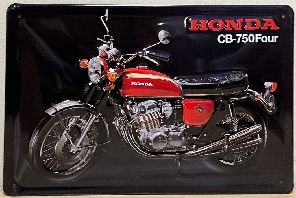 Honda CB750 motor relief reclamebord van metaal wandbord, Ophalen of Verzenden, Nieuw, Auto's