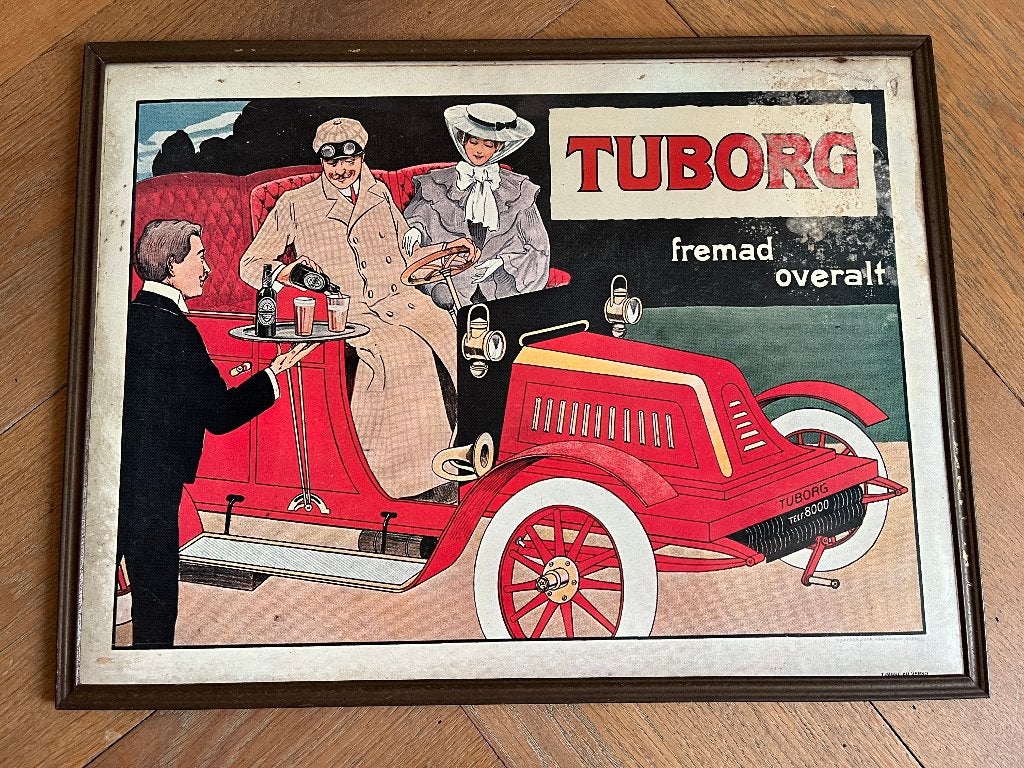 Tuborg reclameplaat, Verzamelen, Ophalen of Verzenden, Gebruikt, Reclamebord, Plaat of Schild, Overige merken