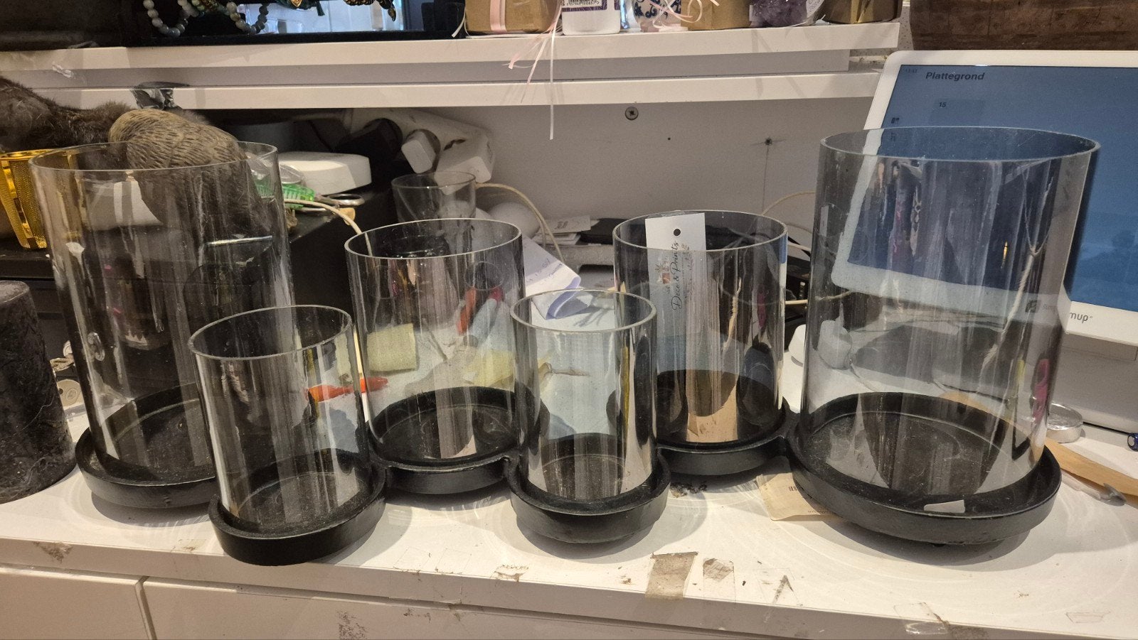 Swiet Home Kaarsenplateau met Smokey Glas, Zwart, Overige typen, Ophalen of Verzenden, Glas