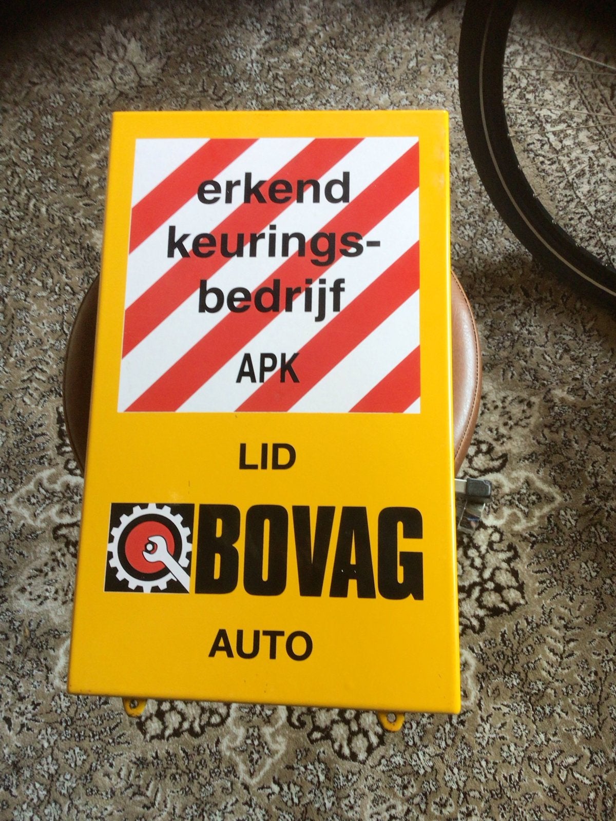 Emaillebord Erkend Keuringsbedrijf APK Bovag Auto, Antiek en Kunst, Antiek | Emaille, Ophalen of Verzenden