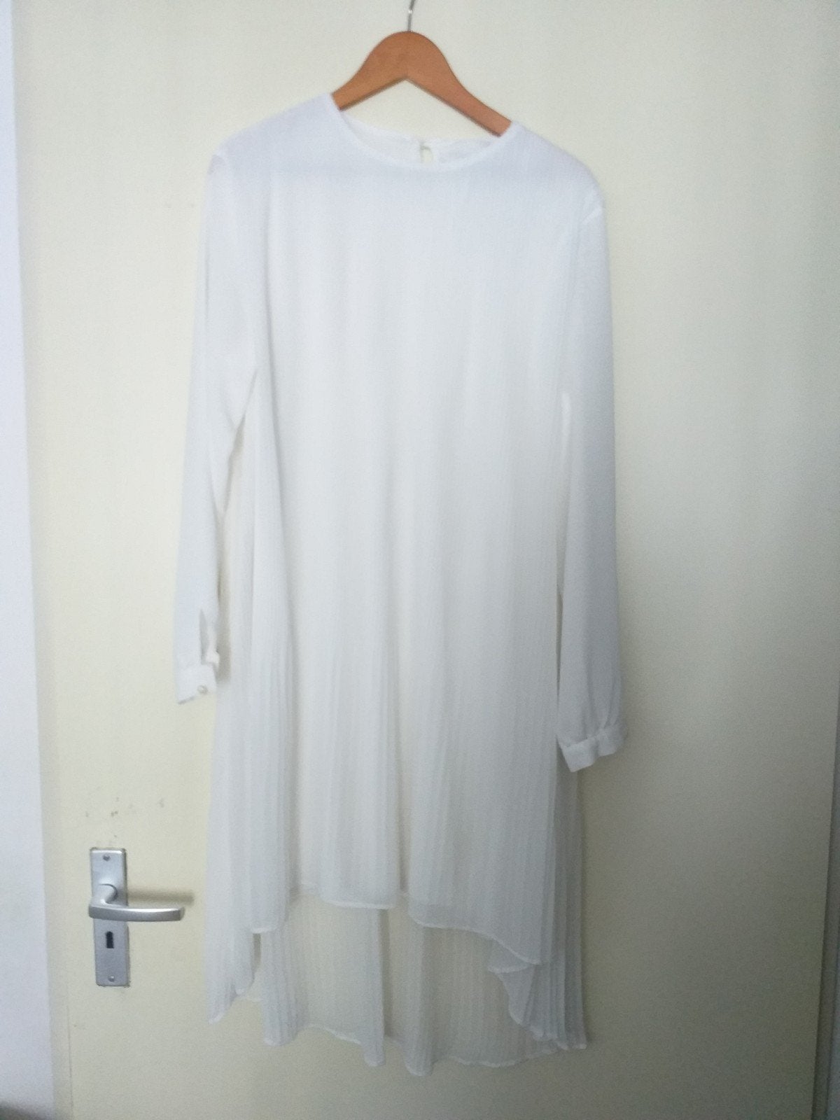 Witte geplooide tuniekjurk van New Kenza, maat 46, New Kenza, Wit, Maat 46/48 (XL) of groter, Ophalen of Verzenden