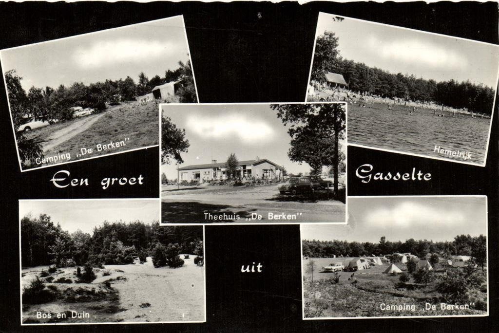 Een groet uit Gasselte - 5 afb o.a. camping en Hemelrijk - 1, Ophalen of Verzenden, 1960 tot 1980, Gelopen, Drenthe