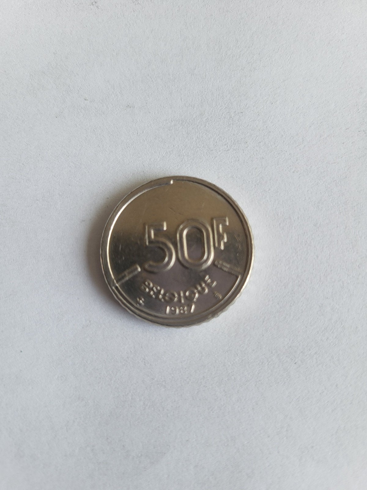 Belgische 50 Frank munt 1987, Ophalen of Verzenden, Metaal, Losse munt