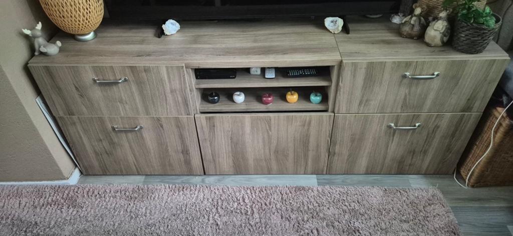 Ikea Besta TV-meubel met 2 lades en 3 deurtjes - 180x64x41, Ophalen, Overige materialen, Gebruikt, 150 tot 200 cm