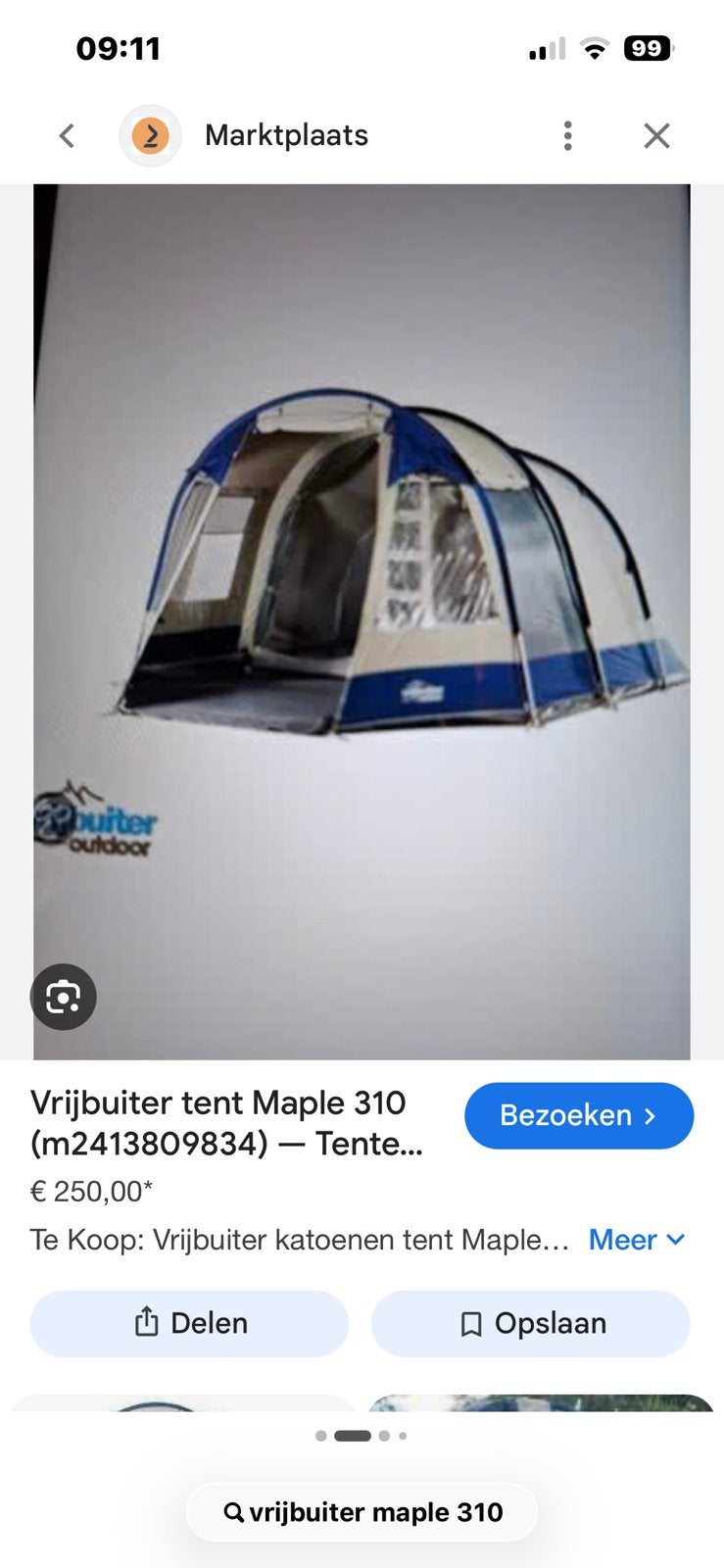 Complete kampeerset: Vrijbuiter tent met inboedel, in 1 koop, Caravans en Kamperen, Tenten, Ophalen, Gebruikt, Tot en met 5