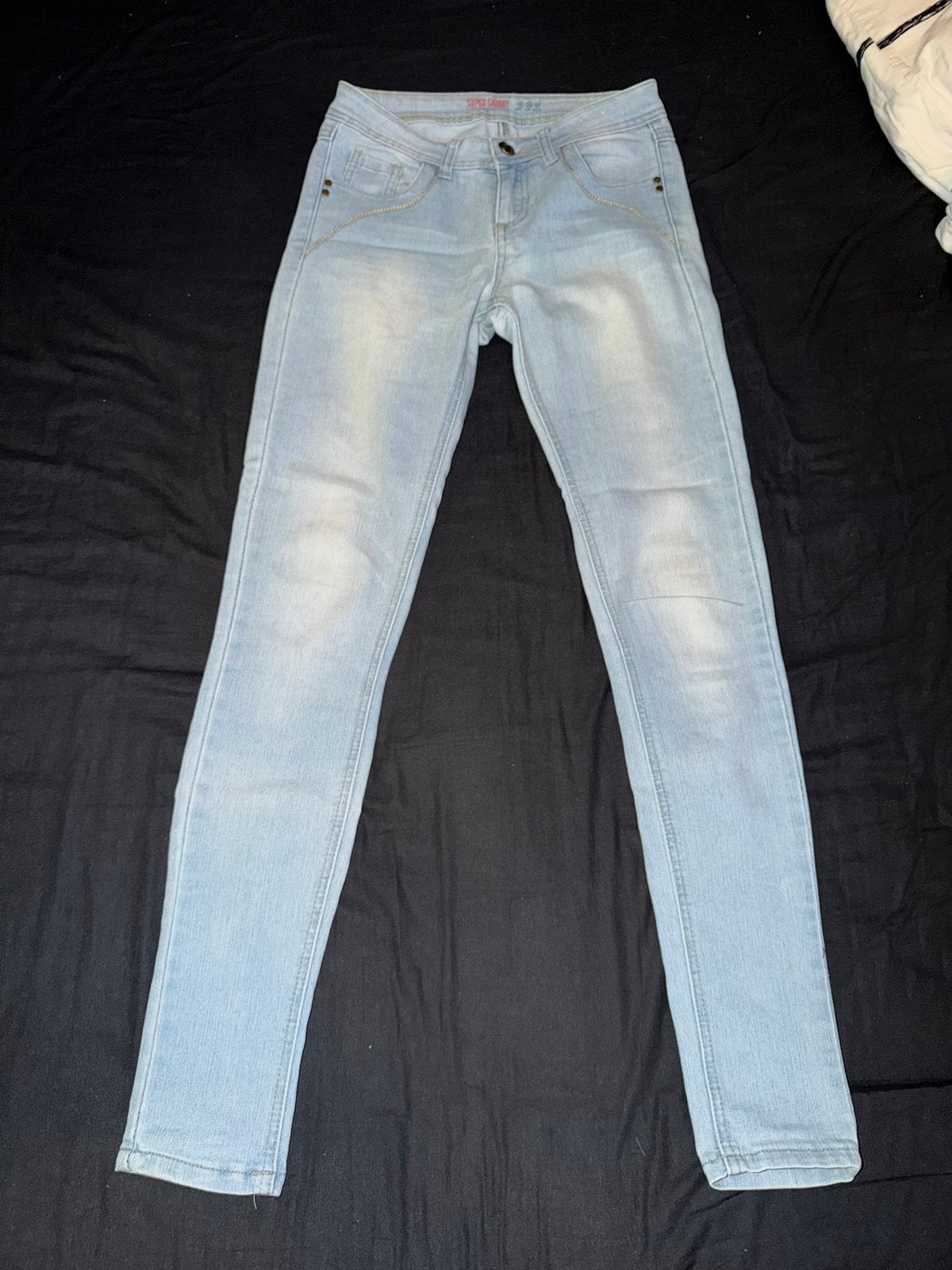Lichtblauwe Primark skinny jeans (Maat 34 – ZGAN, Ophalen of Verzenden, Zo goed als nieuw, Blauw, W27 (confectie 34) of kleiner