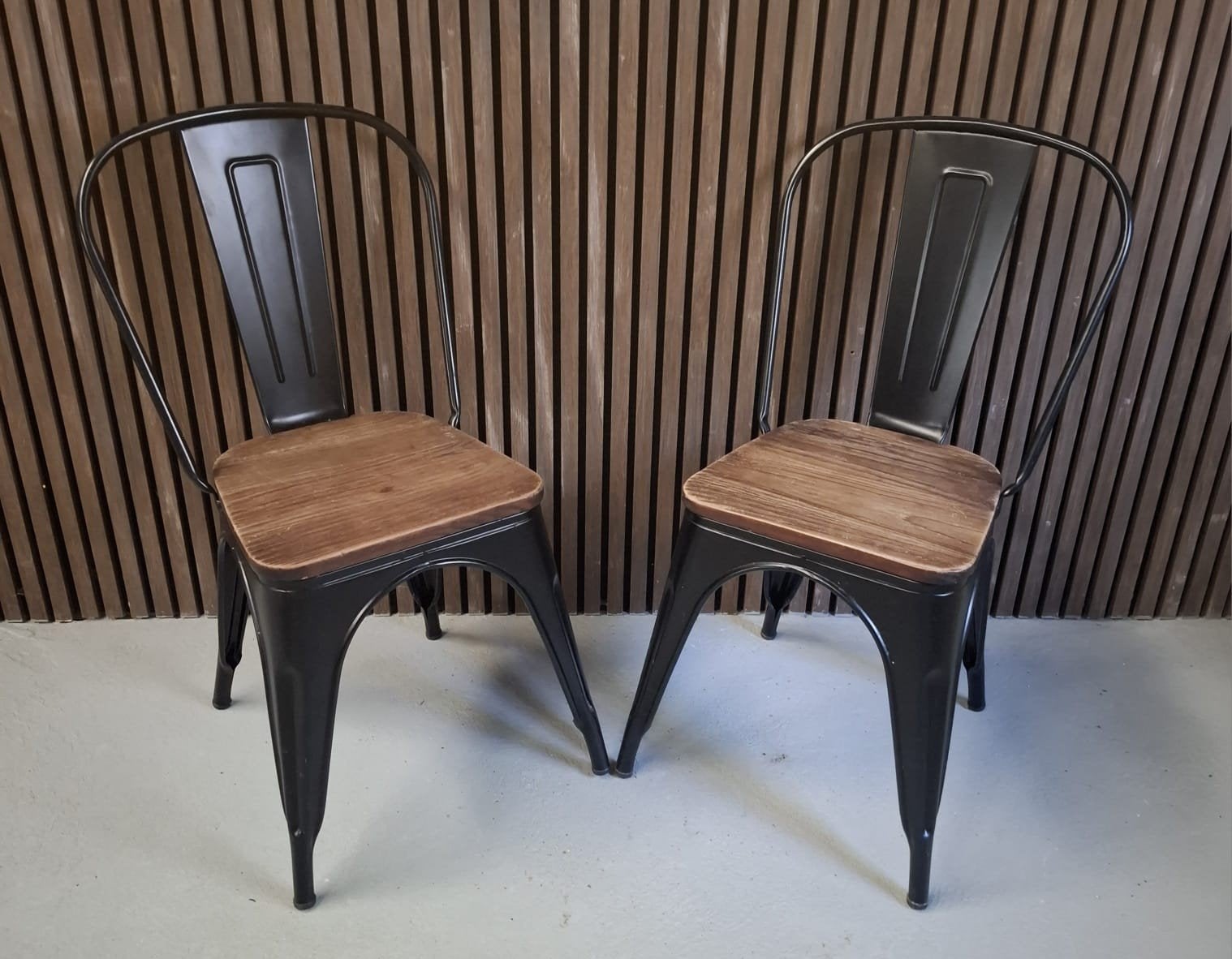 61 x Industriële cafestoelen cafe kantine horeca stoelen, Ophalen of Verzenden, Zo goed als nieuw, Zwart, Vijf, Zes of meer stoelen