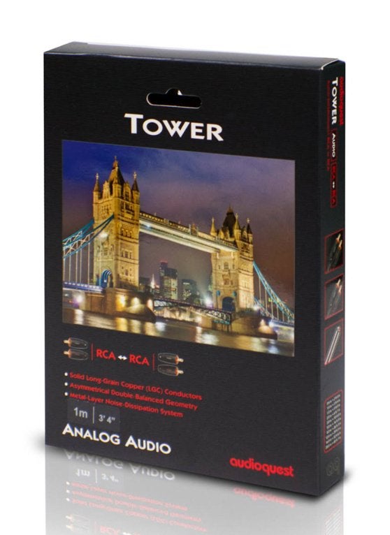 Audioquest Tower interlink RCA - RCA 1 Meter, Ophalen of Verzenden, Nieuw, Minder dan 2 meter, Interlink-kabel