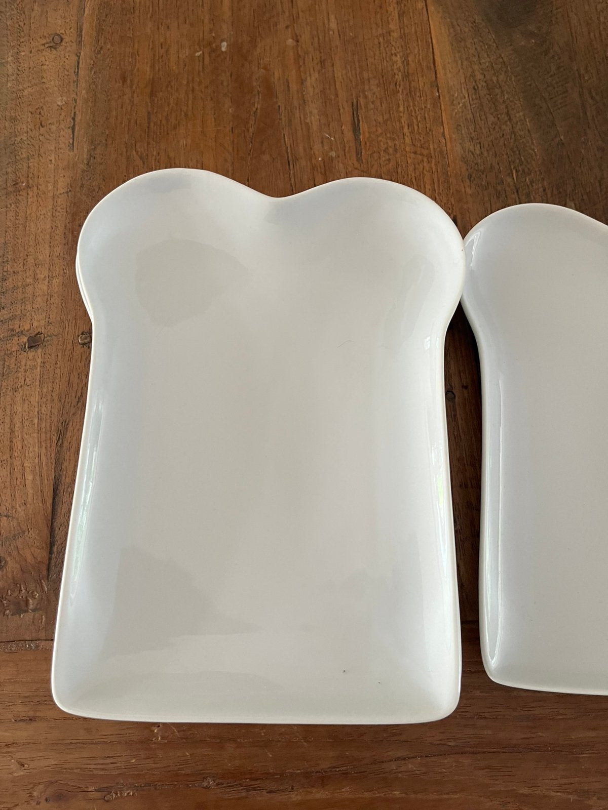 5 witte boterhambordjes (in de vorm van een boterham), Nieuw, Ophalen of Verzenden, Bord(en), Overige stijlen