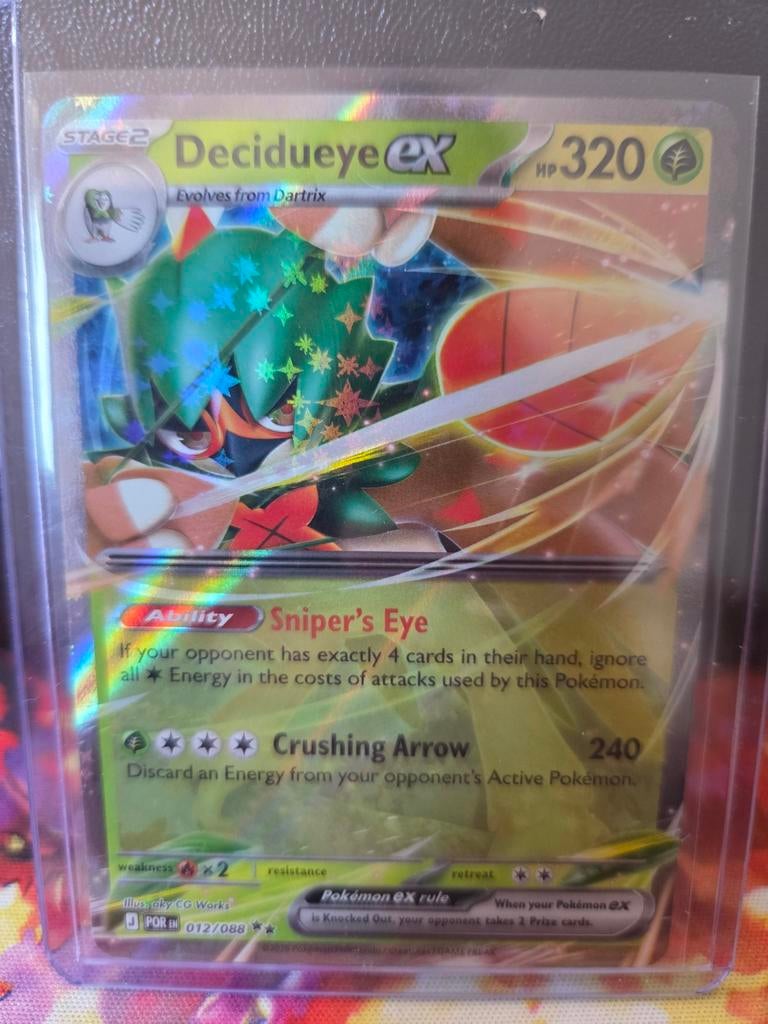 Pokemon Kaart Decidueye ex (012/088) NM, Ophalen of Verzenden, Zo goed als nieuw, Losse kaart, Foil